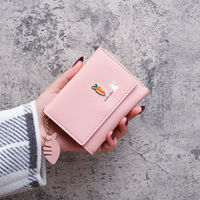 Dompet Wanita Kecil Model Terbaru Harga Terjangkau, Dompet Koin Wanita Bahan PU, Tempat Kartu, Dompet Mini Motif Kartun untuk Wanita