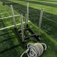 Équipement d'entraînement professionnel HYROX Fitness : Ensemble de traîneuses pour entraînement de poussée et de traction avec symboles de marquage pour la placement des mains, norme de compétition