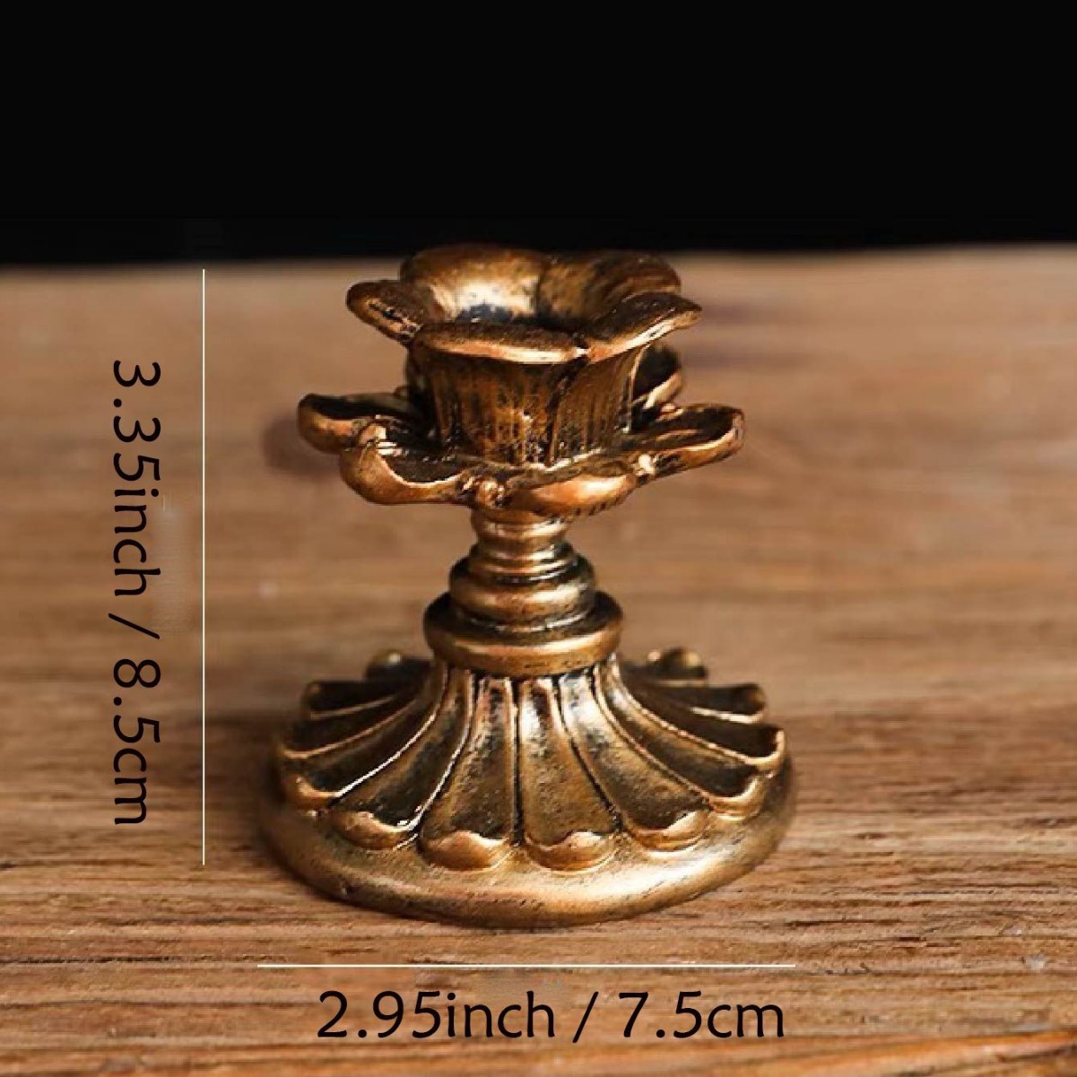 2C5aXH Black Gold Round Mouth Low Candlestick