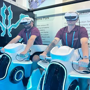 VR מירוצי סימולטור 9D קולנוע מעופף VR משחקי 4 אנשים רכיבה על אופניים ארקייד מציאות מדומה יקום נהיגה מכונת משחק VR