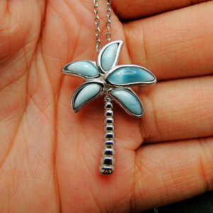Factory Gem <b>Custom</b> Design Genuine Larimar Gem Good Jewelry <b>Websites</b> Blue Gemstone Jewelry Pendant - Product Image 3