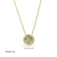Collier avec pendentif initial en zircone blanche taille ronde, brillant, 26 lettres de l'alphabet, idéal pour cadeau de fête prénuptiale