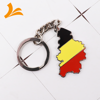 Fabricant personnalisé en alliage de zinc Maroc pays carte porte-clés en métal personnalisé nation drapeau porte-clés
