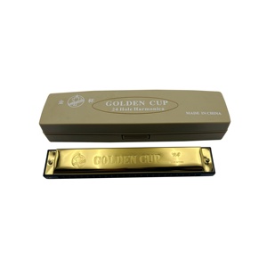 <span class=keywords><strong>Harmonica</strong></span> <span class=keywords><strong>diatonique</strong></span> de haute qualité JH024A-5 de Seasound Factory, 24 trous, résine, acier inoxydable, boîte dorée en ABS, prononciation améliorée - Product Image 5