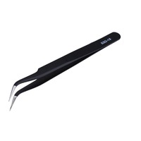 Pinzas Antiestáticas ESD 11 ESD 15 con Recubrimiento Negro para Manipulación Precisa en Salas Blancas y Entornos de Fabricación Electrónica