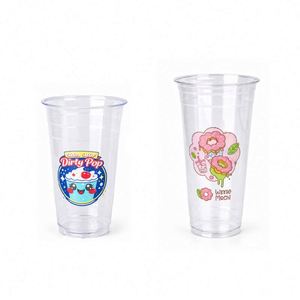 Disposable Plastic Cups 16oz Ultra Clear PET with Lid Smoothie Mineral Water for Fitness Center Wellness <b>Liquid</b> Gym Custom Logo - Product Image 3