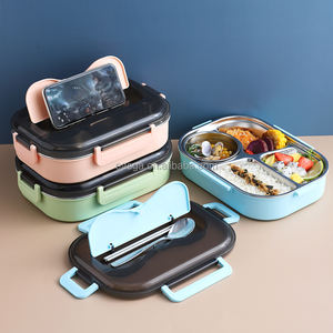 Escalier top sale 4 diviseurs enfants enfants boîte à déjeuner en acier inoxydable pour enfants boîte à déjeuner pour adultes - Product Image 5