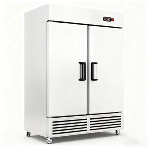 Réfrigérateur/Congélateur vertical commercial en acier inoxydable, refroidissement direct, dégivrage manuel, température unique, 400L - Product Image 1
