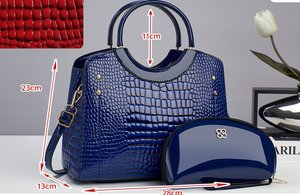 ZP5107 Tas Selempang Wanita Mewah 2-in-1 Kulit PU Motif Buaya, Dompet, Tas Bahu Wanita Elegan dengan Ritsleting, Portabel - Product Image 6