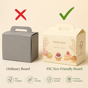 Caja <span class=keywords><strong>de</strong></span> Regalo para Repostería Color Crema, Diseño Premium, Ecológica, Apta para Alimentos, para Tartas <span class=keywords><strong>de</strong></span> Huevo, Postres, con Logotipo Personalizado - Product Image 5