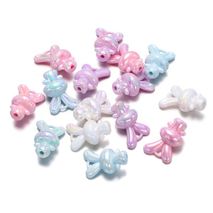 Rabbit Shape Acrylic Loose <b>Beads</b> For Bracelet Making With Iridescent Finish 10mm Size Craft Jewelry Accessories Wholesale - Product Image 3