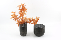 Meijian – Ensemble de pots à fleurs vintage en fer forgé ajouré, pots décoratifs en métal vieilli, courts et hauts, pour plantes d'intérieur