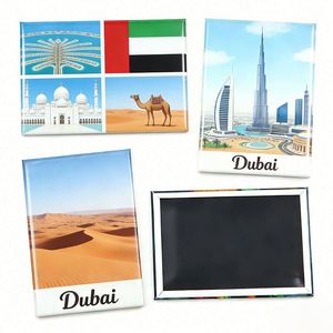 Desert Camel Uae Dubai Travel Souvenir Burj Khalifa Theme Custom Tin Refrigerator Magnet for Tourist Gift Shops - Product Image 1