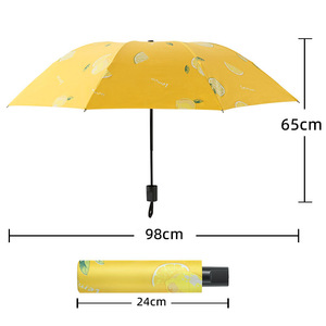 Folding Umbrella With Fruit Pattern UPF50 Plus Sun Protection Rainproof For Students And Outdoor Use - Product Image 5