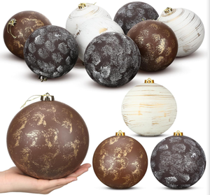 Bolas de Navidad de Plástico, Decoraciones para Árboles de Navidad en un Estilo Rústico Retro Color Cobre Oxidado, Decoración con Temática Navideña - Product Image 6