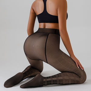 Collant da ginnastica <span class=keywords><strong>neri</strong></span> da donna Leggings stampati con Logo a metà vita traspiranti <span class=keywords><strong>pantaloni</strong></span> sottili da ragazza - Product Image 5