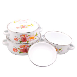 Ensemble de batterie de cuisine <span class=keywords><strong>en</strong></span> <span class=keywords><strong>fonte</strong></span> antiadhésive personnalisée pré-assaisonnée Four hollandais avec revêtement <span class=keywords><strong>en</strong></span> céramique émaillée Marmites et casserole - Product Image 6