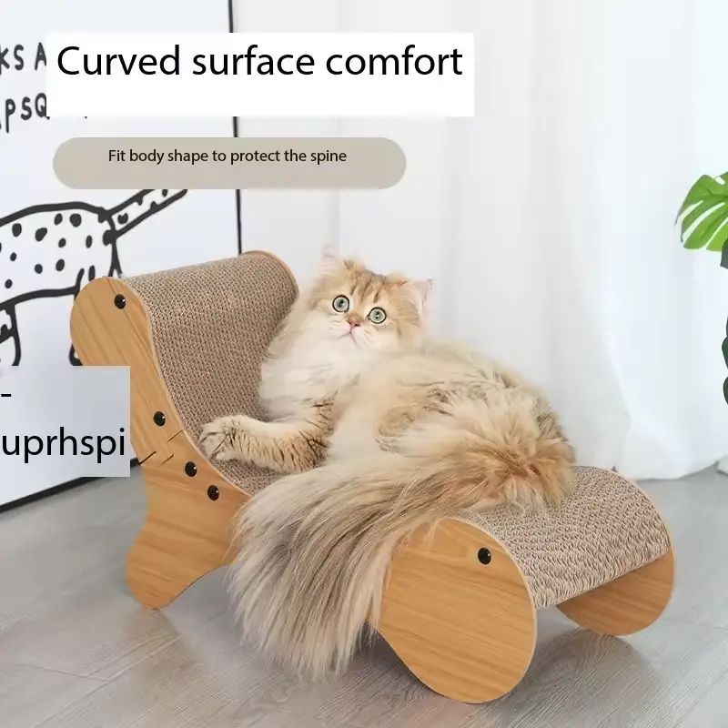 Cat Scratcher Lounge กระดาษแข็งเก้าอี้ลับเล็บนอนแมว Scratcher กระดาษแข็งสําหรับแมวในร่ม