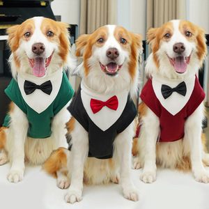 Self-Owned Dog Vest With <b>Bow</b> Tie Winter Pet Clothes For <b>Large</b> Dogs Solid Color Popular Style Apparel Pet Supplies - Product Image 1