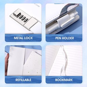 Tùy chỉnh in ấn Da Nhật ký A6 bơm lại Chất kết dính <span class=keywords><strong>2025</strong></span> cá nhân máy tính xách tay khóa Tạp Chí kế hoạch trường bảng tính cho các cô gái - Product Image 4