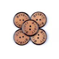 Byy, venta de fábrica, botones de madera personalizados grabados con láser mezclados para ropa