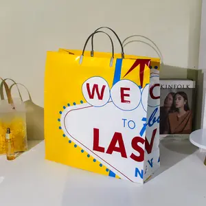 Luxuriöse wasserdichte bedruckte faltbare und wiederverwendbare Promo-Tasse mit gestaltetem Logo aus Kunststoff individueller Plastik-Tote-Tasche zum Einkaufen
