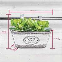 Jardinière en métal galvanisé pour balustrade de balcon avec trous de drainage, pot de fleurs pour rebord de fenêtre extérieur, support de plantes suspendu pour jardin