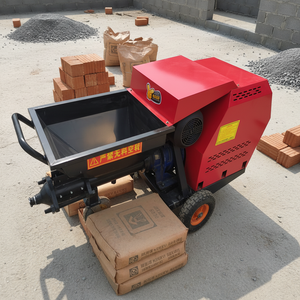 Machine de pulvérisation de mortier ciment-sable haute performance avec moteur, pompe et mélangeur pour le plâtrage mural, puissance 4 kW, trémie 50 L - Product Image 1