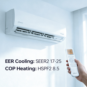 Climatiseur mural mini-split R32 SEER20 9000-18000 BTU, refroidissement et chauffage, économie d'énergie, usage domestique, extérieur, R410A - Product Image 3