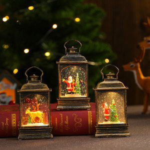 Nouveauté, lampe à vent en plastique rétro de Noël, étanche IP44, fonctionnant sur piles, ornement de table, lumière LED, cadeau de Noël pour enfants - Product Image 1