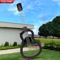 Sculpture de clé de sol en acier Corten YOUFINE, patine de rouille, statue en métal en forme de note de musique pour la décoration de villa, jardin ou pelouse sur le thème de la musique