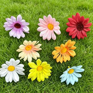 ดอกเดซี่ประดิษฐ์ โพลีเอสเตอร์ สีขาว เหลือง น้ำเงิน ชมพู แดง ส้ม ม่วง สำหรับตกแต่งบ้าน งานแต่งงาน - Product Image 4