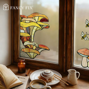 Autocollants décoratifs pour fenêtres en forme de champignons intéressants, autocollants statiques, film décoratif pour verre pour appartement - Product Image 2