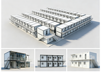 Villa hôtelière préfabriquée en conteneur, grande fenêtre à haute transmission lumineuse