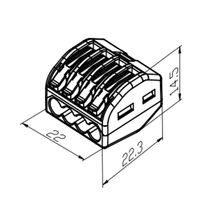 3-polige Kupferkontakt-PC-Gehäuse-Flachkabelverbinder 250V 32A Universelle Kompakte Schnellverbindungs-Buchsenadapter