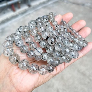 Pulsera Ajustable Redonda de Cuarzo Negro Fresa Brillante de 8mm, Cristal Curativo que Promueve <span class=keywords><strong>el</strong></span> Amor y la Compasión, para Mujeres y Hombres - Product Image 4
