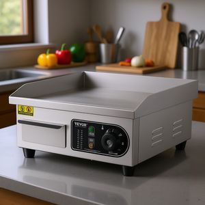 Grill électrique Vevor 1700W en acier inoxydable, température réglable, plaque plate pour la cuisine à domicile - Product Image 2
