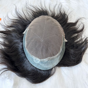 Parrucche per capelli per <span class=keywords><strong>uomo</strong></span> capelli umani naturali traspiranti pelle Super sottile pizzo e pu Q6 base Bald sistema di sostituzione maschile parrucchino per <span class=keywords><strong>uomo</strong></span> - Product Image 2