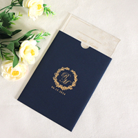 Cartes d'invitation de mariage en acrylique transparent estampage or avec enveloppe pour mariage/fête