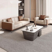 Canapé moderne deux places en cuir PU, design contrastant élégant, pieds en métal robustes, idéal pour appartement, hôtel, salon - Vente flash