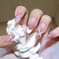 Vente en gros de faux ongles artificiels à couverture complète, à pression sur les ongles avec boîte pour femmes