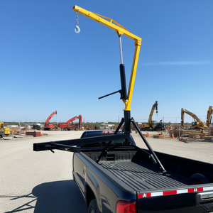 Grue hydraulique pivotante pour camionnette, montée sur attelage, capacité 1000 lb, jaune, avec système hydraulique - Product Image 2