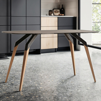 Usine chinoise vend des meubles de salle à manger sur mesure, style moderne, luxe léger, pieds en métal, plateau en verre trempé, 4 places