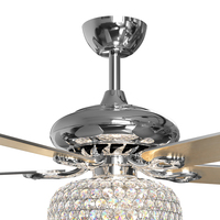 Nouveau Design Moderne De Luxe Fantaisie Lustre En Cristal Lumières Salon Silencieux Télécommande Ventilateur de Plafond