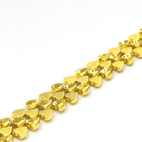 Bracelet unisexe en chaîne et maillons plaqué or 24 carats avec zircon en forme de cœur, best-seller en ligne de Z H Dubai Jewelry, style mode coréenne pour salons professionnels