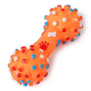 Pet Dog Teeth Cleaning Durable Squeaky Soft Rubber Safety Puppy <b>Dumbbell</b> Interactive Movement Chew Toy - Product Image 4