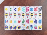Jeu de Mahjong américain en acrylique de 160 tuiles, taille 36, tuiles de Mahjong personnalisées sur le thème du Pickleball coloré pour soirée de jeu