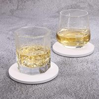 En gros, sous-verres en grès au design minimaliste, supports vierges en céramique pour sublimation promotionnelle avec support en liège, ensemble de tapis et de dessous-de-plat pour table