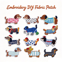 Patchs brodés auto-adhésifs sans couture pour chiens de type bouledogue, bagages, chaussures, chapeaux, accessoires vestimentaires, patchs décoratifs