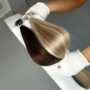 Extensiones de cabello de queratina Jasmine Beauty Ombreflat con punta plana, extensiones de cabello humano Remy de doble trama con punta Nano I, Y, K, plana y en forma de U. - Product Image 4